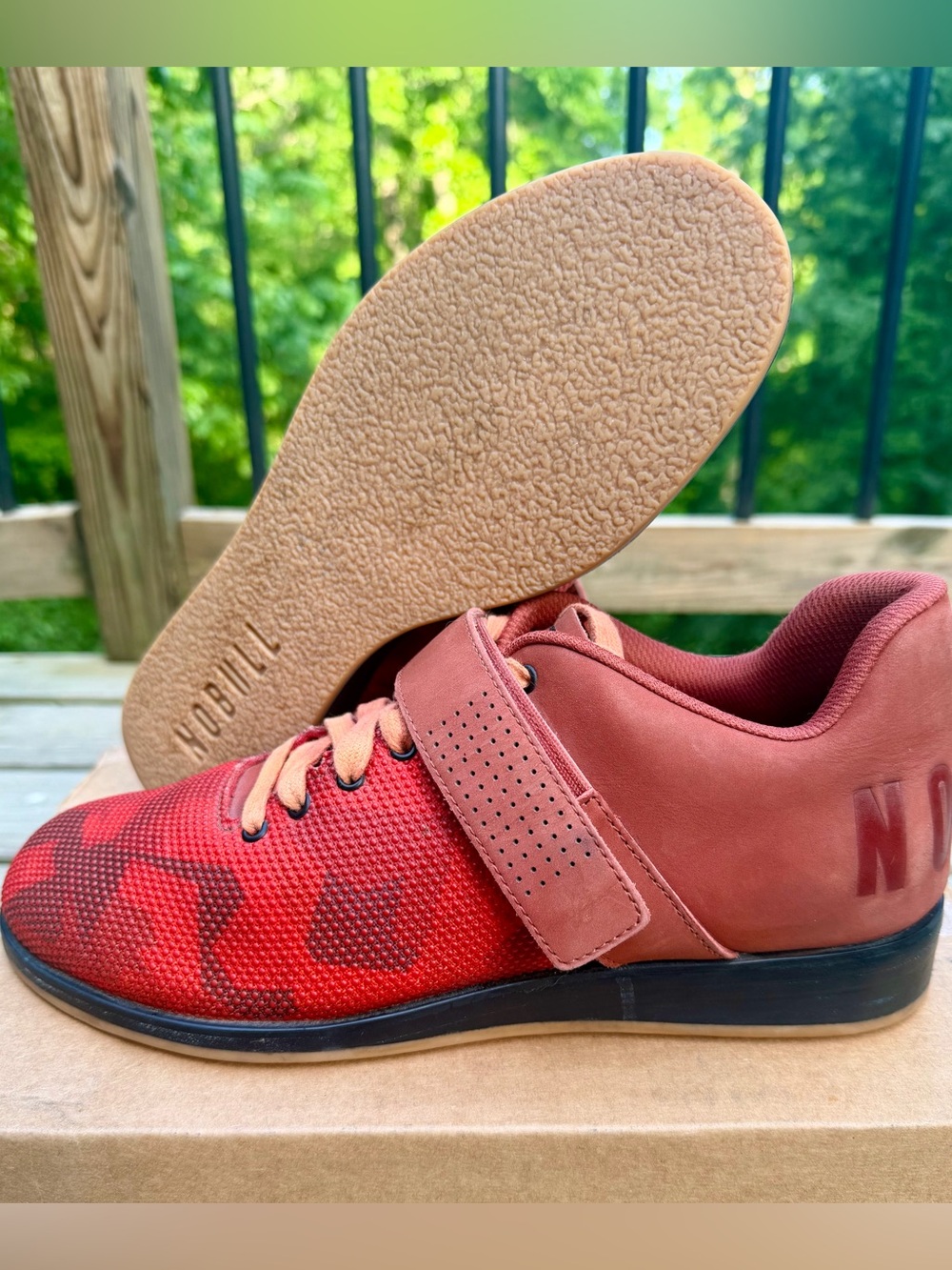 NoBull Fire Red Camo Lifters Weightlifting Shoes Sz 10.5/ Women’s 12 CrossFit 🔥